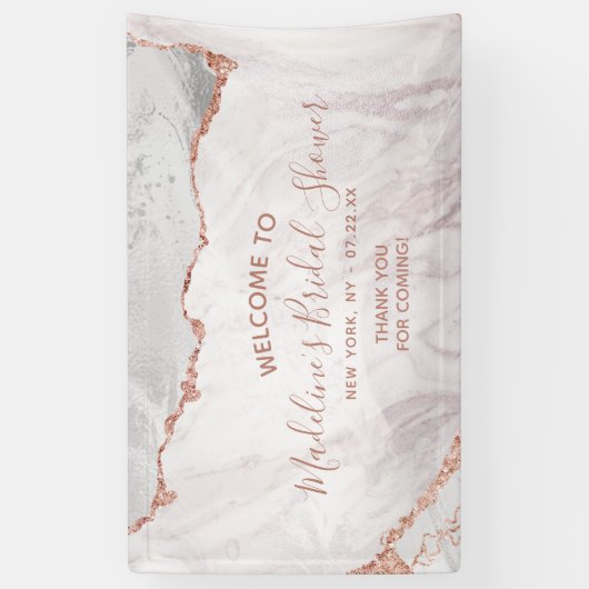 Wit & Roos Gold Agaat Gilt Vrijgezellenfeest Welko Spandoek (Verticaal)