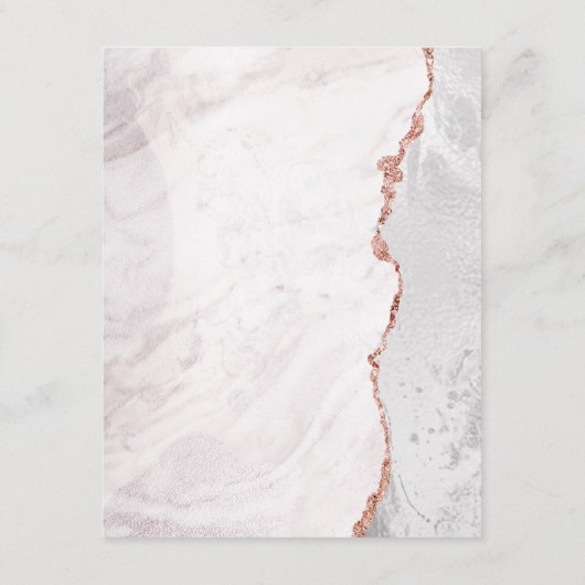 Wit & Roos Gold Agaat Marmer Bruiloft Details Informatiekaartje (Achterkant)
