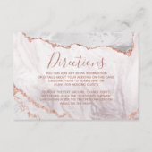 Wit & Roos Gold Agaat Marmer Bruiloft Routebeschri Informatiekaartje (Voorkant)