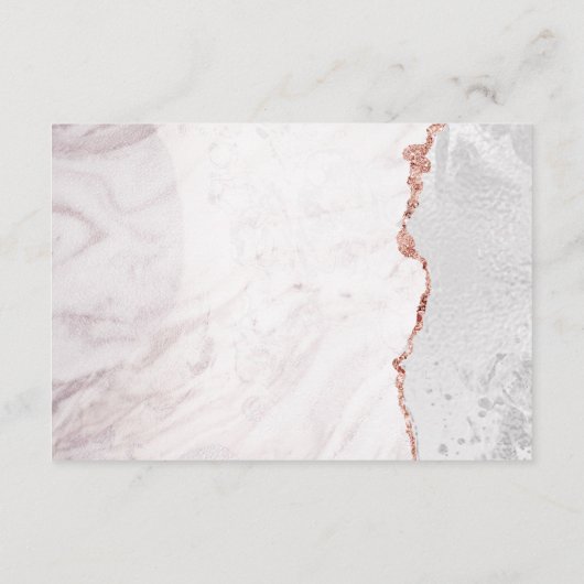 Wit & Roos Gold Agaat Marmer Bruiloft Routebeschri Informatiekaartje (Achterkant)