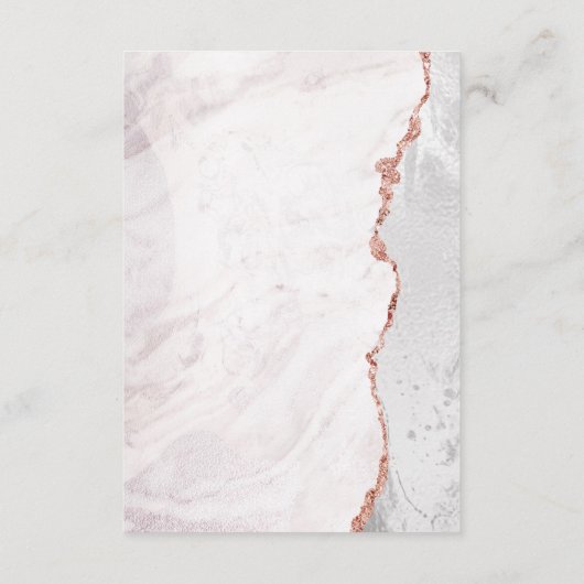 Wit & Roos Gold Agaat Marmer Bruiloft Routebeschri Informatiekaartje (Achterkant)