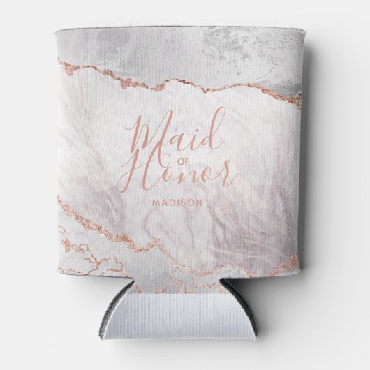 Wit & Roos Gold Agaat Marmer Folie Maid of Honor Blikjeskoeler (Voorkant)