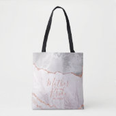 Wit & Roos Gold Agaat Marmer Moeder van de Bruid Tote Bag (Voorkant)