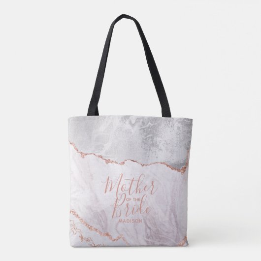 Wit & Roos Gold Agaat Marmer Moeder van de Bruid Tote Bag (Achterkant)