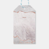 Wit & Roos Goud Agaat Gilt Bruids Display Douche Cadeaulabel (Achterkant)