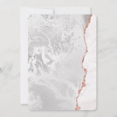 Wit & Roos Goud Agaat Marmer Folie Gilt Bruiloft Kaart (Achterkant)