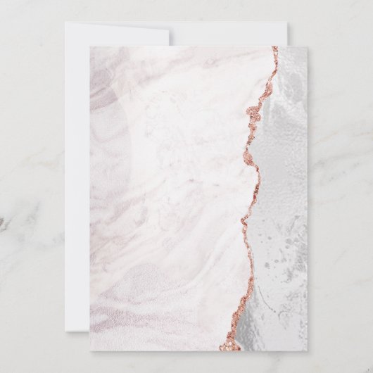 Wit & Roos Goud Brunch & Bubbly Vrijgezellenfeest Kaart (Achterkant)