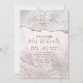 Wit & Roos Goud Vrijgezellenfeest Uitnodiging (Voorkant)