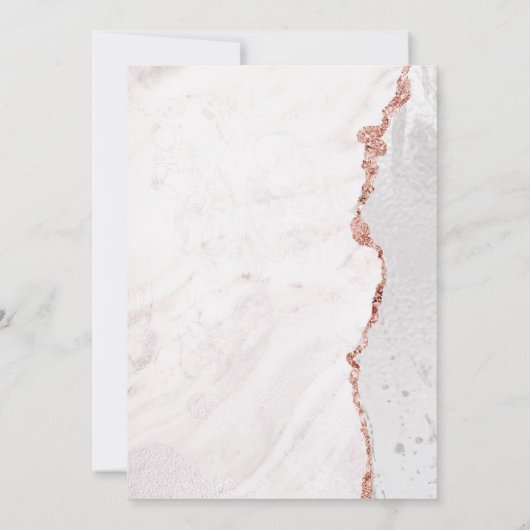 Wit & Roos Goud Vrijgezellenfeest Uitnodiging (Achterkant)