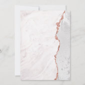 Wit & Roos Gouden Agaat Bruidsdoucheuitnodiging Kaart (Achterkant)