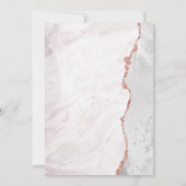 Wit & Roos Gouden Agaat Bruidsdoucheuitnodiging Kaart (Achterkant)