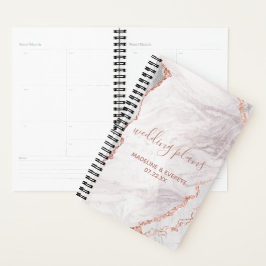 Wit & Roos Gouden Agaat Marmer Folie Huwelijksplan Planner (Display)
