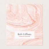 Wit & Roos-gouden marmeren wervelingen Visitekaartje (Buitenkant ongevouwen)