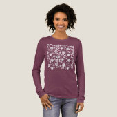 Wit Roos Patroon Tri-Blend Shirt (Voorkant)