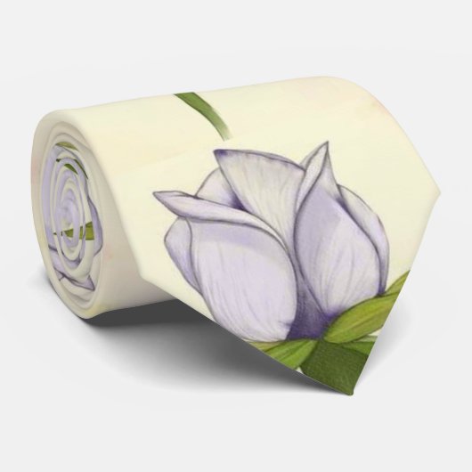 wit roospatroon stropdas (Opgerold)