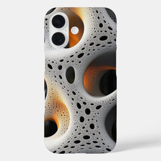 Wit Rooster met Amber Gloed Abstract Hoesje (Achterkant)