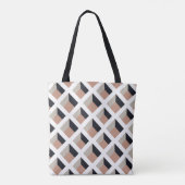 Wit roostervolume, bruine achtergrond. tote bag (Achterkant)
