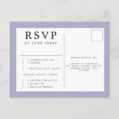 Wit Rose Blauw Bloemen Bruiloft RSVP Briefkaart (Achterkant)