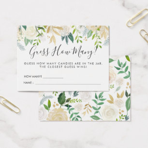 Wit Rose Boeket Baby shower gokspel Visitekaartje