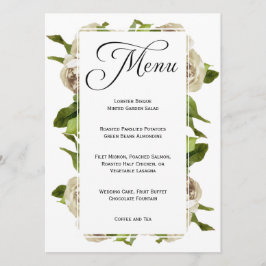 Wit Rose Boeket Bloemen Bruiloft Menu