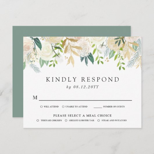 Wit Rose Boeket | RSVP (Voorkant / Achterkant)