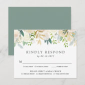 Wit Rose Boeket | RSVP Kaartje (Voorkant / Achterkant)