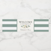 Wit Rose Boeket | Welkom Waterfles Etiket (Enkel label)