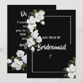 wit rose bruidsmeisje kaart (Voorkant / Achterkant)