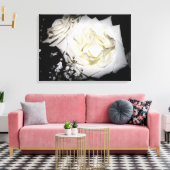 Wit Rose Canvas Afdruk (Insitu (Woonkamer))