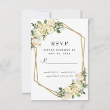 Wit Rose Elegant Bloemengoud Lijst Bruiloft Wit