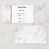 WIT ROSE GOLD TRIM MARBLE VISITEKAARTJE (Voorkant / Achterkant)