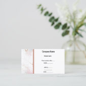 WIT ROSE GOLD TRIM MARBLE VISITEKAARTJE (Staand voorkant)