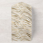 Wit Rose Gold Zebra Dierenprint All In One Uitnodiging (Buitenkant)