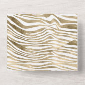 Wit Rose Gold Zebra Dierenprint All In One Uitnodiging (Achterkant)