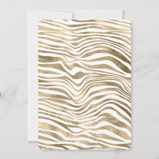 Wit Rose Gold Zebra Dierenprint Kaart (Achterkant)