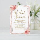 Wit Rose Goud Bloemen Vrijgezellenfeest Kaart (Staand voorkant)