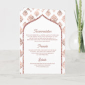Wit Rose Goud Damast Arch QR Code Moslim Bruiloft (Achterkant)