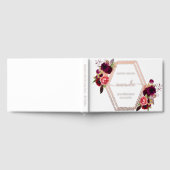 Wit rose goud geometrische bordeauxrode bloemen Ve Gastenboek (Volledig)