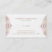 Wit Rose-Goud Kant Mandala Visitekaartje (Achterkant)