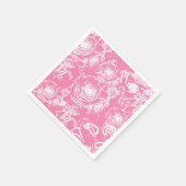 Wit Rose Illusion Kant Design Servet (Hoek)