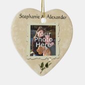  wit rose Lijst foto bruiloft Ornament (Rechts)