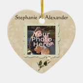  wit rose Lijst foto bruiloft Ornament (Voorkant)