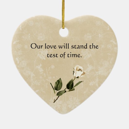 wit rose Lijst foto bruiloft Ornament (Achterkant)