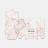 Wit Rose Marmer Monogram Bruiloft gunst Bedankdoosjes (Uitgevouwen)