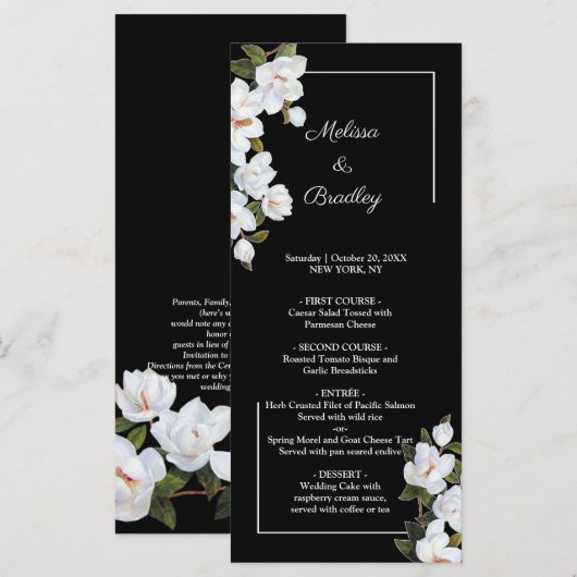  Wit Rose Menu (Voorkant / Achterkant)