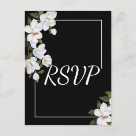Wit Rose RSVP Uitnodiging Briefkaart