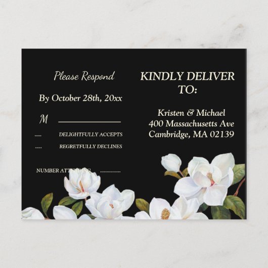 Wit Rose RSVP Uitnodiging Briefkaart (Achterkant)