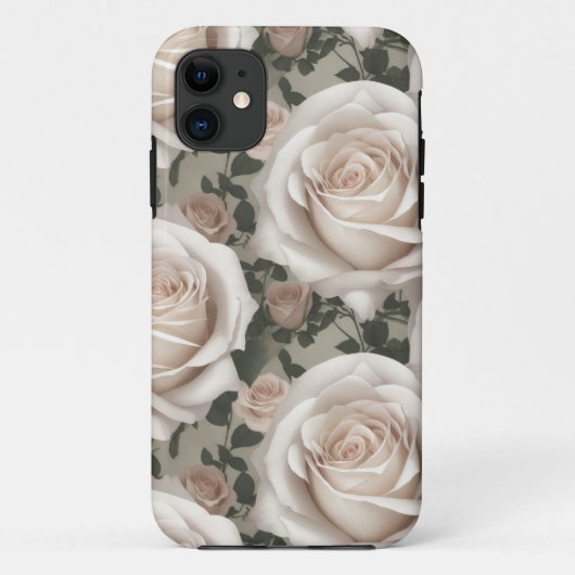 Wit Rose Telefoon Case (Achterkant)