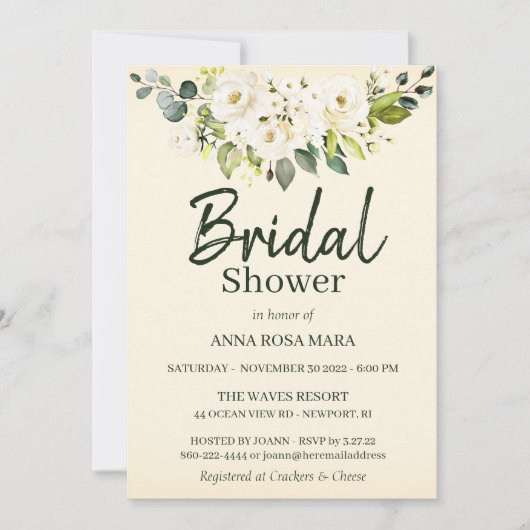 *~* Wit Rose Zacht Geel Vrijgezellenfeest Kaart (Voorkant)