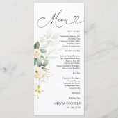 Wit Roses Baby shower Menu (Voorkant)